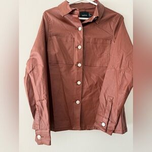 Boohoo Chestnut Utility Jacket with silver Buttons